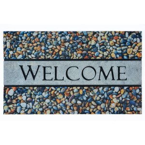 Sdim Αντιολισθητικό Πατάκι Εισόδου Ecomat 001 Welcome Pebbles 45x75εκ.
