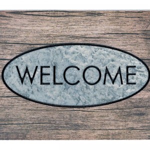 Sdim Αντιολισθητικό Πατάκι Εισόδου Ecomat 014 Welcome Wood 45x75εκ.