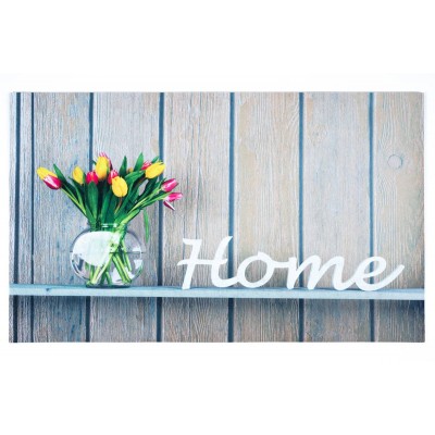 Sdim Αντιολισθητικό Πατάκι Εισόδου Gallery 011 Flowerpot Home Beige 45x75εκ. Πάχους 6mm