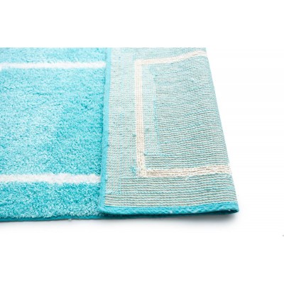 Sdim Βαμβακερό/Microfiber Αντιολισθητικό Πατάκι Μπάνιου Space 001 Petrol 45x85εκ.