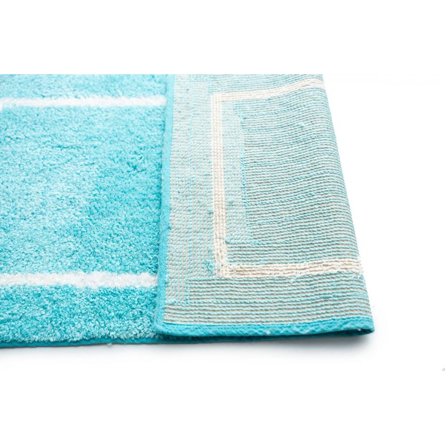 Sdim Βαμβακερό/Microfiber Αντιολισθητικό Πατάκι Μπάνιου Space 001 Petrol 45x85εκ.