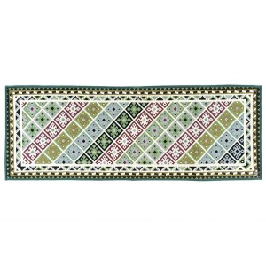 Sdim Βαμβακερό Πατάκι Κουζίνας Με Αντιολισθητικό Υπόστρωμα Kilim 004 Πράσινο 50x140εκ.