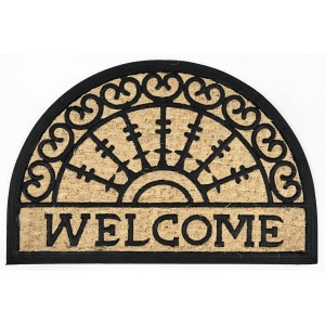 Sdim Ημικυκλικό Πατάκι Εισόδου από Κοκοφοίνικα  και Καουτσούκ με Αντιολισθητικό Υπόστρωμα Boucara 083 Welcome HR  40x60εκ.