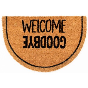 Sdim Ημικυκλικό Πατάκι Εισόδου από Κοκοφοίνικα με Αντιολισθητικό Υπόστρωμα Coco Gold 920 Welcome Goodbye 40x60εκ.