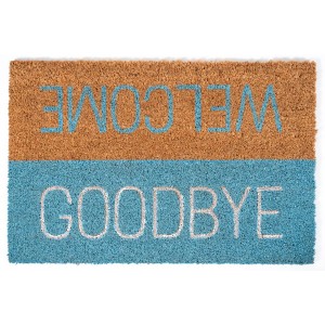 Sdim Πατάκι Εισόδου από Κοκοφοίνικα με Αντιολισθητικό Υπόστρωμα Ruco Print 809 Welcome Goodbye Blue 40x60εκ.