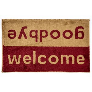 Sdim Πατάκι Εισόδου Μοκέτα  Fashion Welcome Wine Red/Beige 40x67εκ.