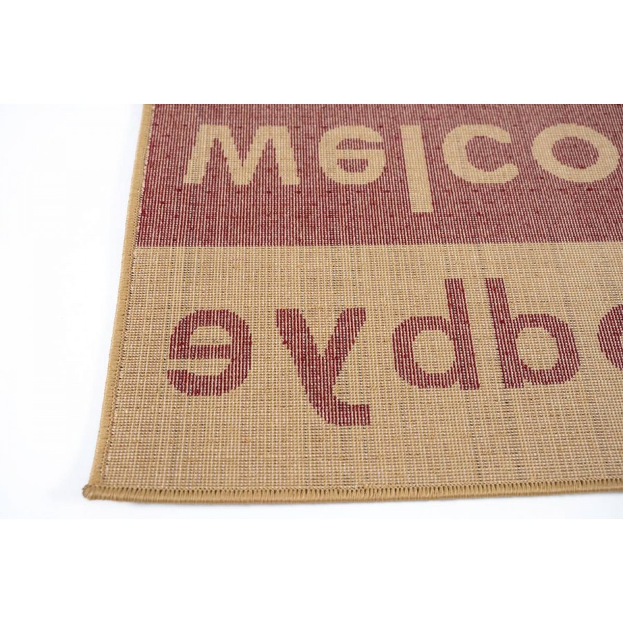 Sdim Πατάκι Εισόδου Μοκέτα  Fashion Welcome Wine Red/Beige 40x67εκ.