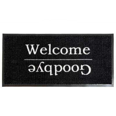 Sdim Πατάκι Εισόδου Μοκέτα με Αντιολισθητικό Υπόστρωμα Emotion-xs 737 Welcome Goodbye Black 40x80εκ. Πάχους 8mm