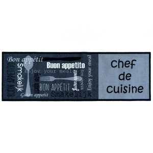 Sdim Πατάκι Κουζίνας με Αντιολισθητικό Υπόστρωμα Cook & Wash 205 Chef de Cuisine Γκρί/Μαύρο 50x150εκ.