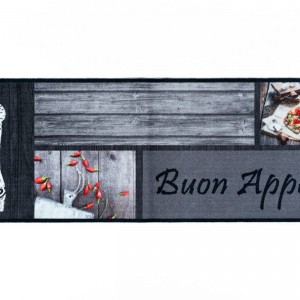 Sdim Πατάκι Κουζίνας με Αντιολισθητικό Υπόστρωμα Cook & Wash 304 Buon Appetito Grey 50x150εκ.