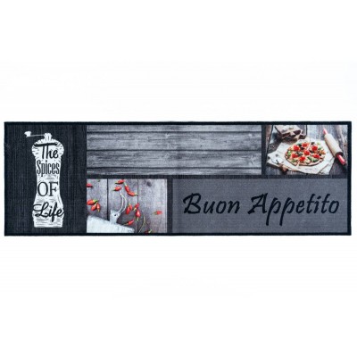 Sdim Πατάκι Κουζίνας με Αντιολισθητικό Υπόστρωμα Cook & Wash 304 Buon Appetito Grey 50x150εκ.